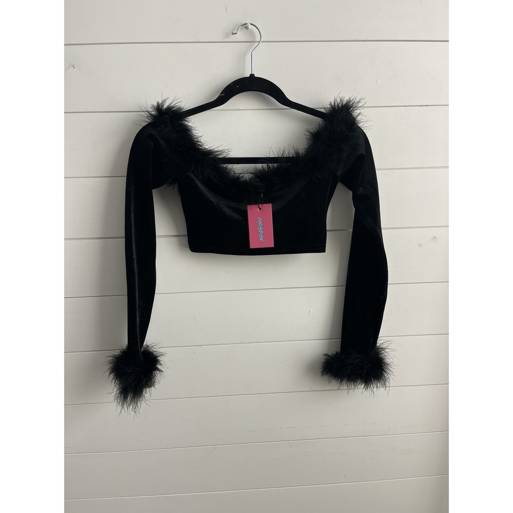 Edikted Velvet Crop Top‎ Y2K NWT XS 0512
